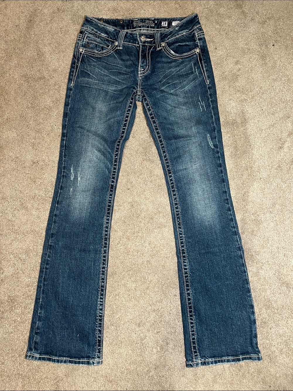 Miss Me Women Bootcut Jeans Rhinestone Embellished Size 28